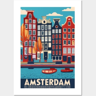 A Vintage Travel Art of Amsterdam - Netherlands Posters and Art